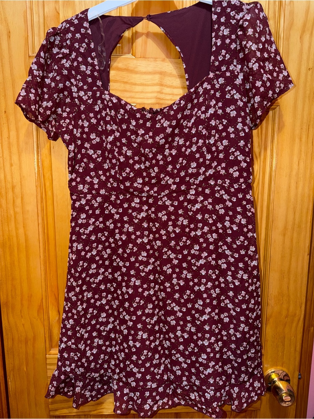 Wallflower Burgundy Floral Mini Dress